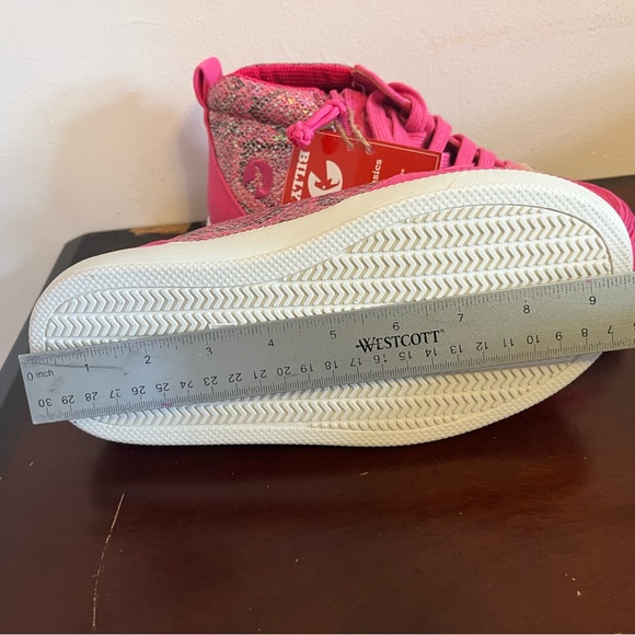 Sparkly sneakers! Billy Footwear, size 4W. Bright pink, glittering pink trim. - Picture 3 of 9